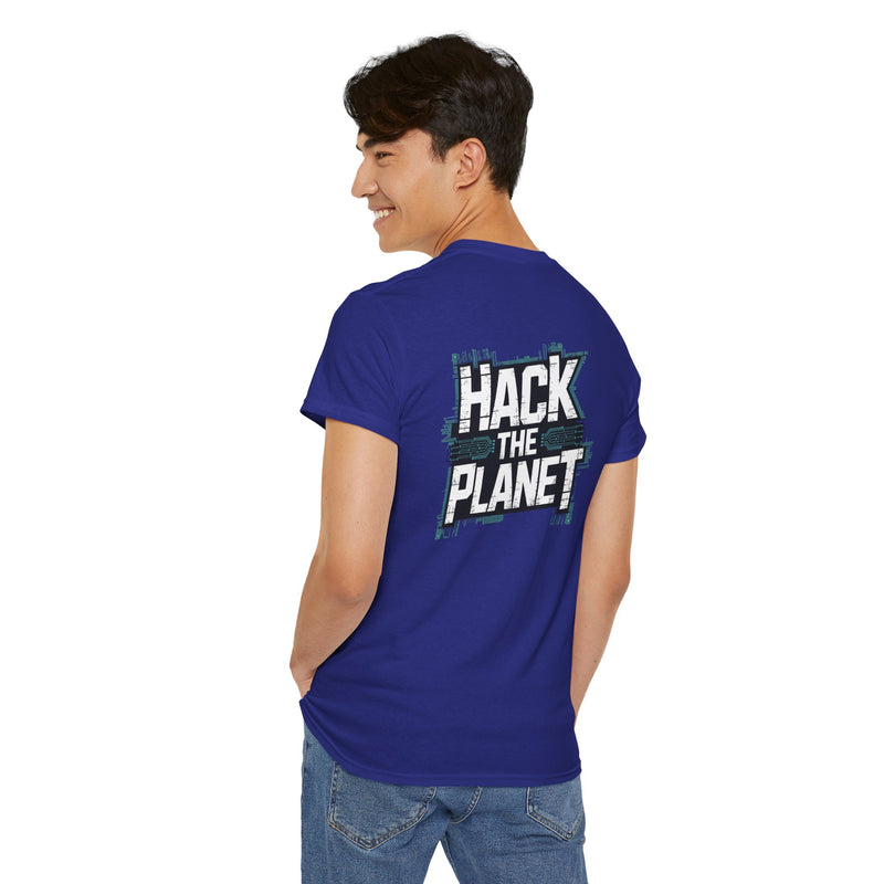 Unisex Heavy Cotton Tee: "Hack the Planet" - T-Shirt