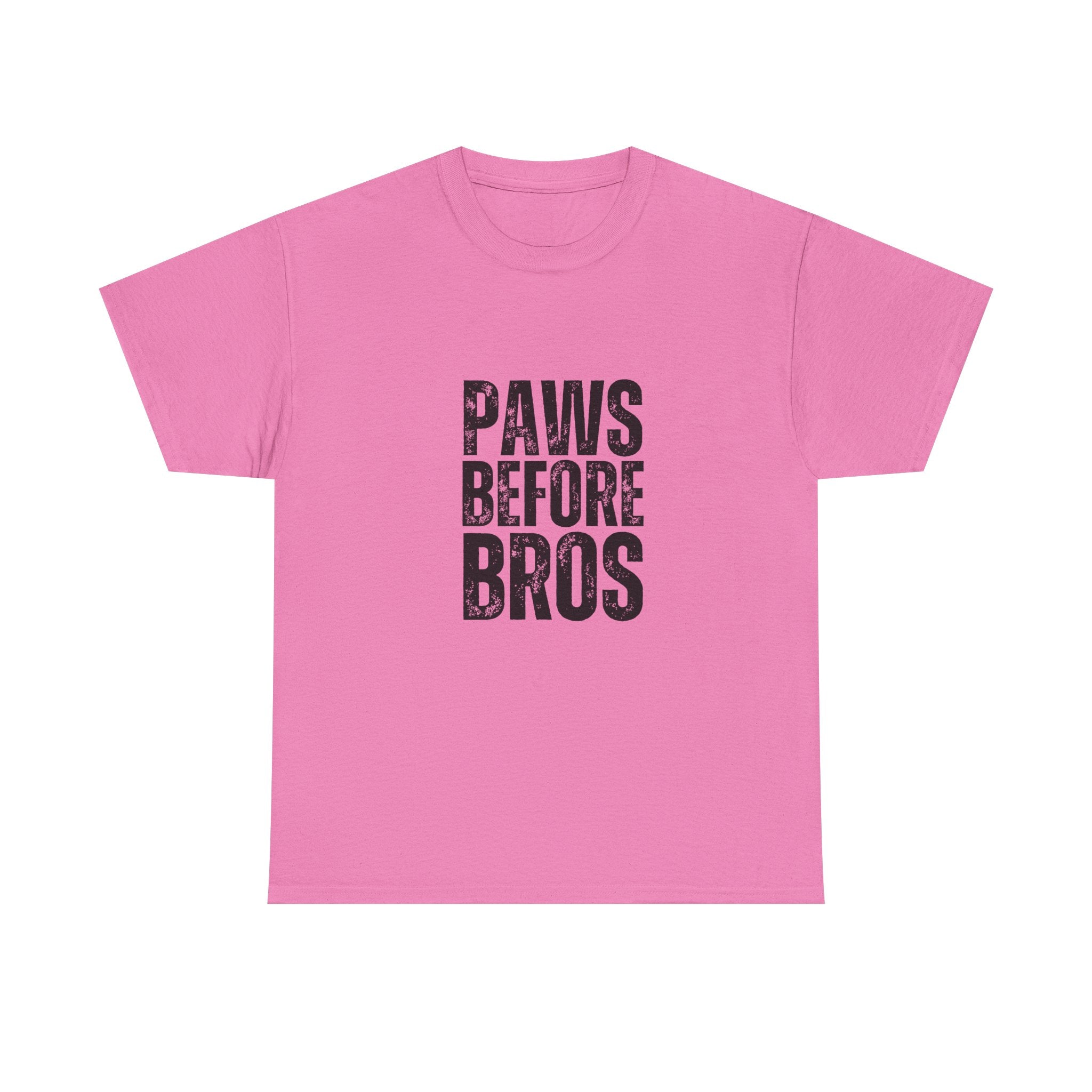 Unisex Heavy Cotton Tee - 'Paws Before Bros' Graphic T-Shirt