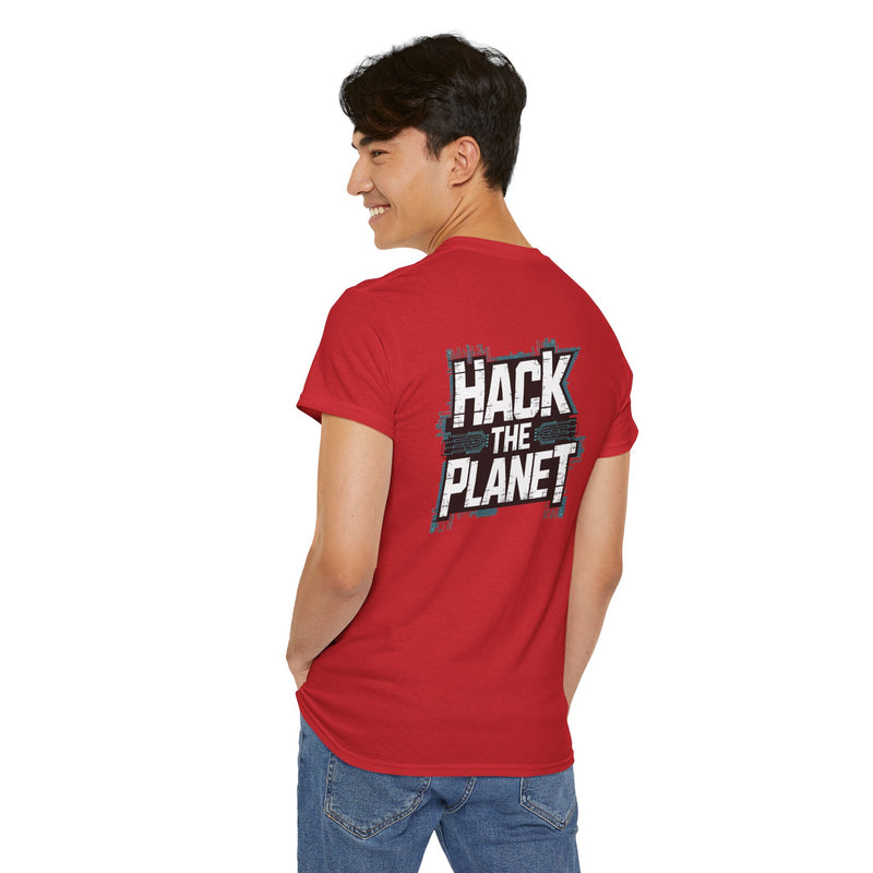 Unisex Heavy Cotton Tee: "Hack the Planet" - T-Shirt