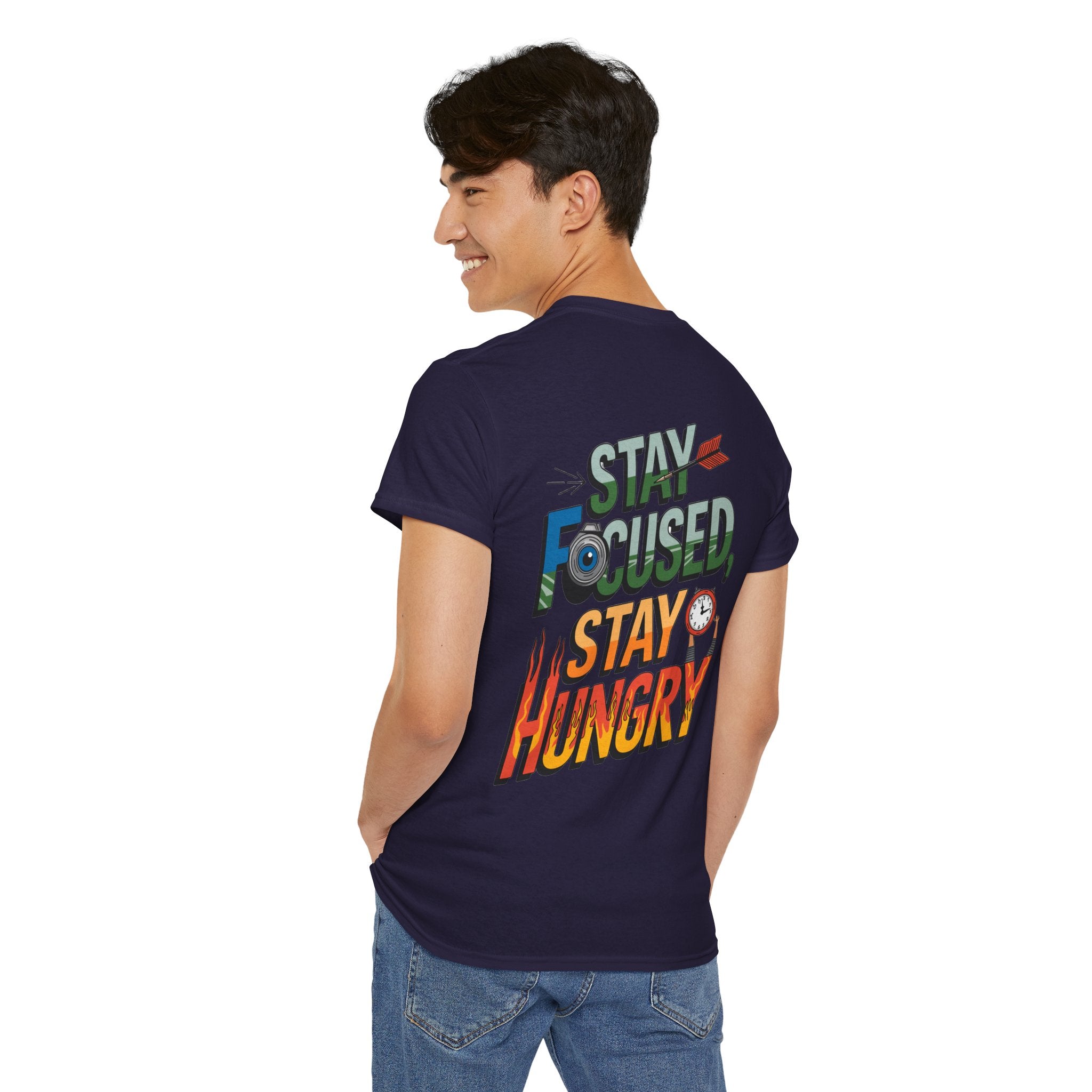 Unisex Heavy Cotton Tee: "Stay Focused Stay Hungry" - T-Shirt